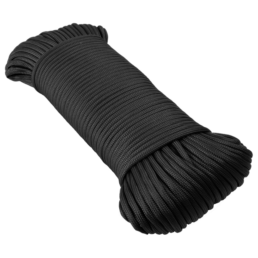 Photos - Climbing Gear 1pc black 50m braided rope parachute cord outdoor safety sling
