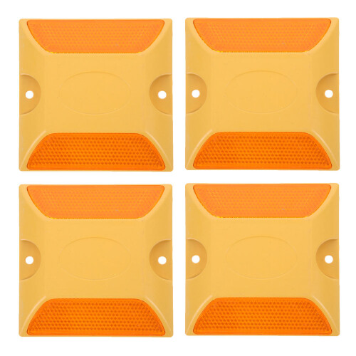 4pcs reflective plastic road studs dual-sided for highway safety
