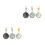 6 pcs pocket watch key chain buckle ring set 9