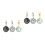 6 pcs pocket watch key chain buckle ring set 6