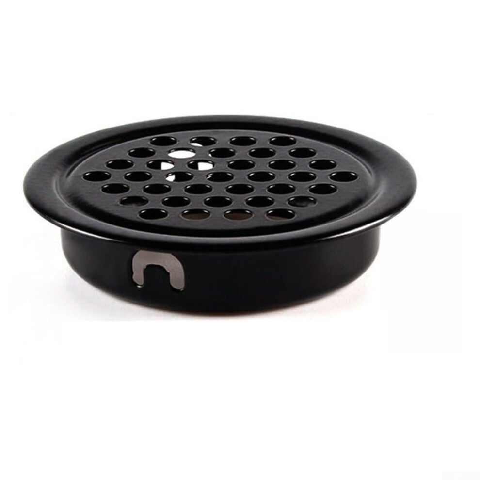 Stainless Cupboard Round Air Vent Grill Cover 35Mm Black Cabinet Wardrobe Ventilation Grille Easy Install Steel Mesh 9016109862679