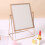 square desktop makeup mirror with flower lace design random color 4