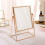 square desktop makeup mirror with flower lace design random color 10