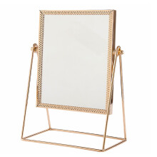 square desktop makeup mirror with flower lace design random color