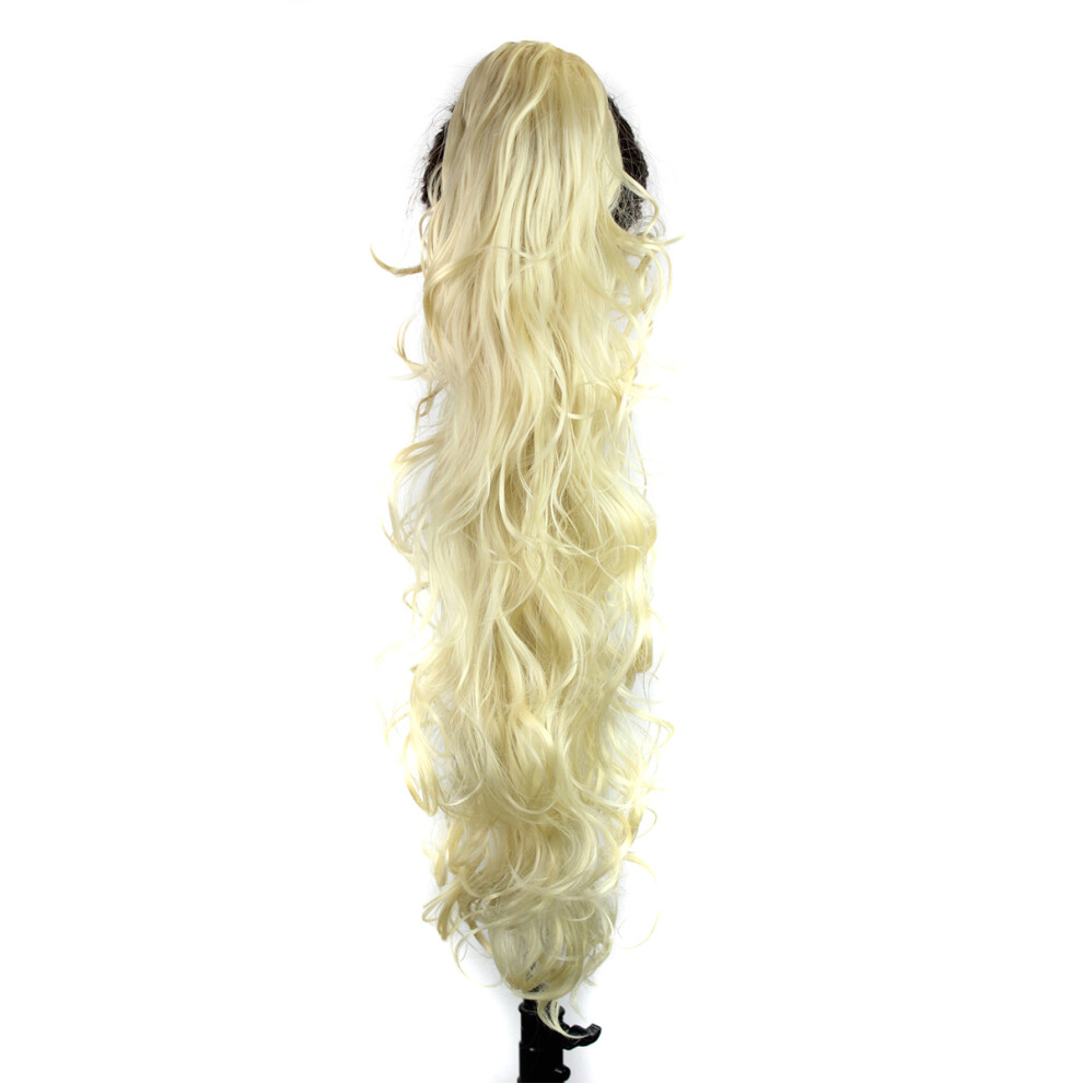 Solustre Unisex 26-Inch Messy Curls Synthetic Claw Clip Ponytail Extension (613#)