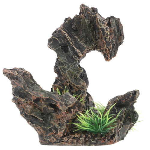 aquarium resin rock cave with tree for betta fish hiding