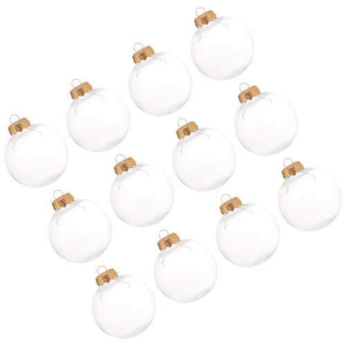 48 pcs clear plastic empty baubles DIY fillable hanging ornaments 2