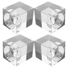 4pcs clear crystal square tealight holders for wedding decor
