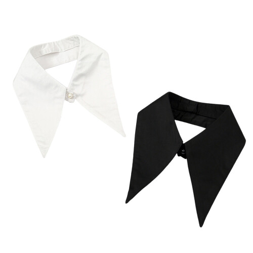 Insert Casual Collar Elegant Half Shirt Blouse Collar-Black 2