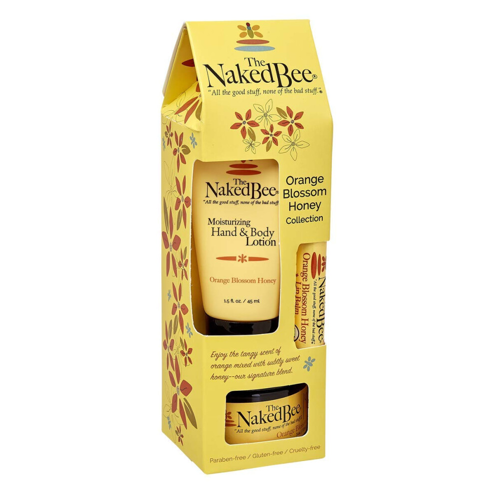 The Naked Bee Orange Blossom Honey Collection Hand And Body Lotion 3 Piece Gift Set