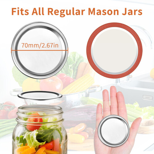 Canning Lids Regular Mouth 220 Pcs Split-Type Lids for Mason Jar Lids 1