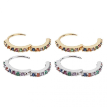 Punk Hoop Earrings for Men and Women, Silver and Gold, 8mm