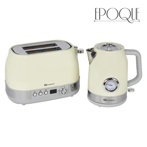 SQ Professional (Ivory ) Epoque Breakfast Set 2pc Kettle & Toaster