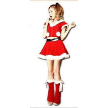 Sexy Christmas Costume With Booties Women's Dress Suit Short Sleeves Children All Yards