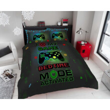 (Gamer Multi, Double) Gamer Duvet Cover Set Bedding Poly Cotton Single Double Size
