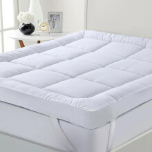 (King) Premium Mattress Topper 4-Inch/10cm Extra Deep Microfiber Hotel Quality Mattress Topper Super Soft and Fluffy Mattress Topper with Box Sti