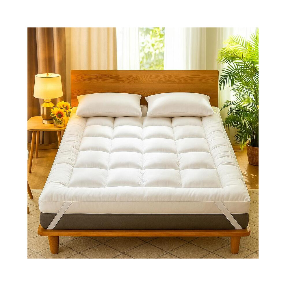 (Small Double (120x190cm)) Luxury Mattress Topper 4-Inches 10CM Extra Deep Thick Hotel Quality Toppers Soft Comfy Bounce Back Bed Cover Single Double-image-OPC-PKGPVFH-NEW