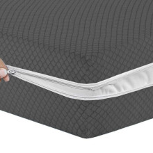 (Dark Grey, Double) Zipped Mattress Cover Full Encasement Anti Bed Bug Protector Mattress Protector