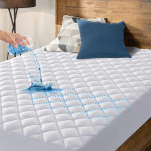 (Super king (180cm x 200cm)) Waterproof Quilted Mattress Protector – Soft, Breathable & Hypoallergenic Cover, Deep Fit, Extra Comfort & Protection, Noiseless & Washable