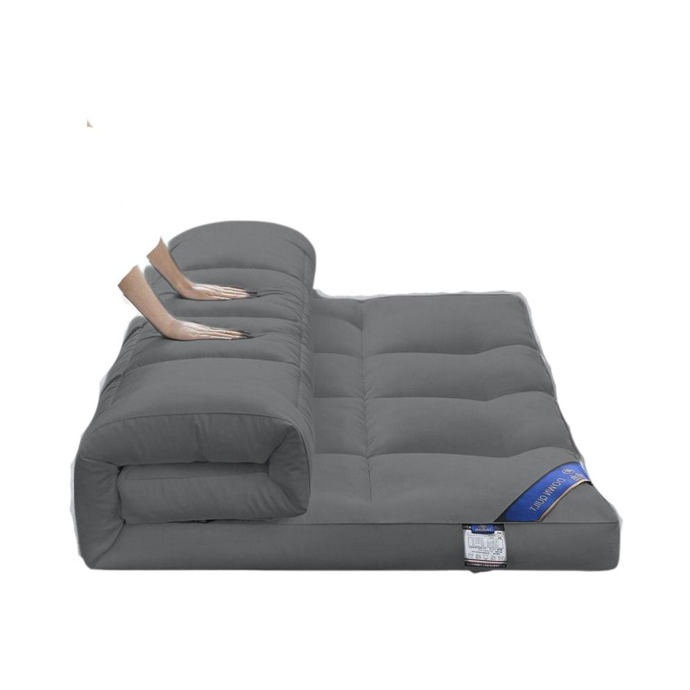 (Grey, Super King (180 x 200cm)) 10CM Thick Mattress Topper 4" Inch Deep Grey Quilted Super Fluffy & Breathable Soft & Fluffy Heavy Fill Box Stitched-image-OPC-PKGPVT8-NEW