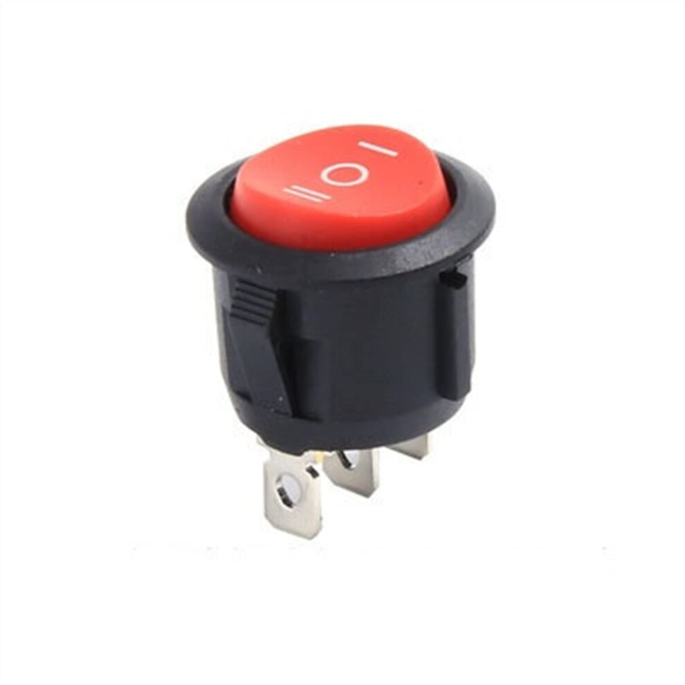 Rocker Switch 23Mm Kcd1 Round 2/3 Pin On-Off-On 2/3 Position Spst Led Car Push Button 6A/250Vac 10A/125Vac 5Pcs Pack 9084446914665