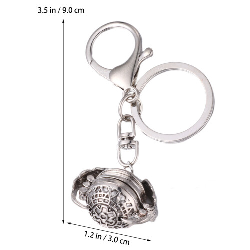 1pc multi-layer photo pendant keychain, openable ball locket (grey) 1