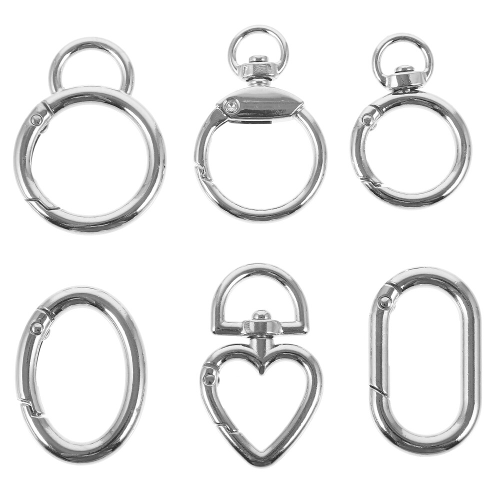 6Pcs Keychain Clasps Spring Rings Snap Hooks For Purse And Keys 3203351600364