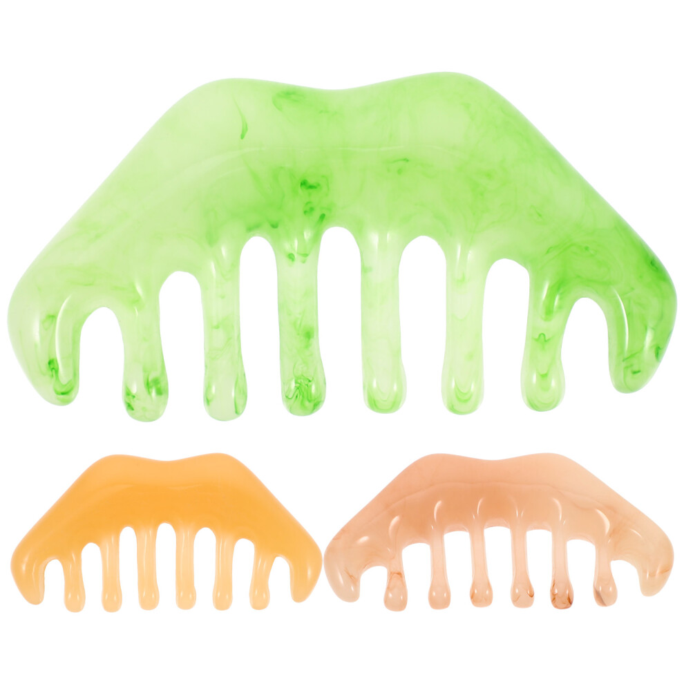 Aboofan Unisex 3Pcs Wide Tooth Massage Comb For Scalp Acupoint Hair Care