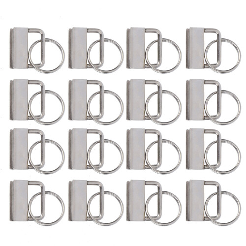 25Pcs Rustproof Metal Key Fob Hardware Silver for Stylish Keychain Use