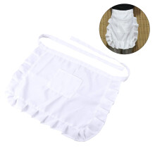 2St Wit Schort Voor Dames Met Zak, Half Taille Keuken Schort
