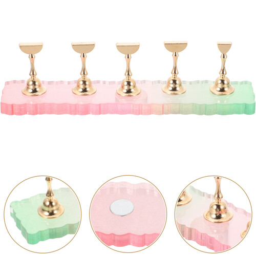 acrylic magnetic nail display stand for false nail practice diy use 2