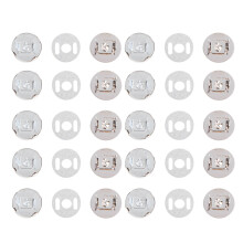 20pcs 14mm magnetic snap buttons for handbags purses clothes (silver)