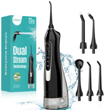 5pcs rechargeable portable electric oral irrigator for adults black
