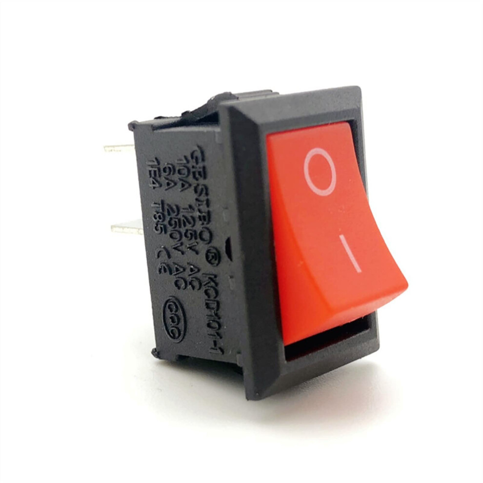 Rocker Switch Kcd1 2-Pin 2-Position On/Off 15X21mm 6A 250Vac / 10A 125Vac No Led Red Black White Pack Of 5 9016109863256