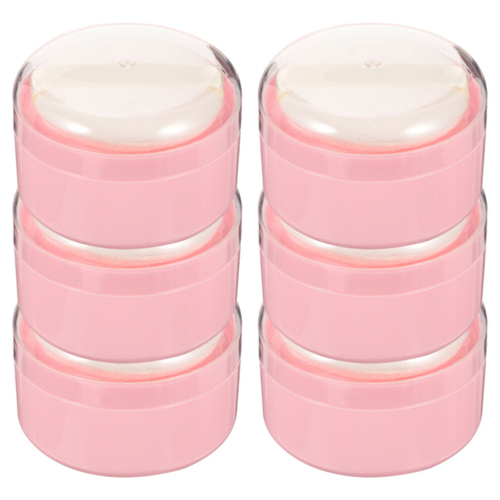 6Pcs Baby Body Powder Box With Puff, Portable Empty Container Ohphcall