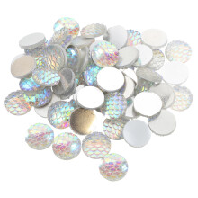 100pcs iridescent resin cabochons for diy jewelry crafting