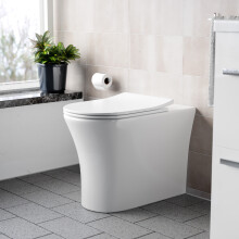 Nes Home Henley Modern Bathroom Rimless Back to Wall Toilet with Soft Close Seat