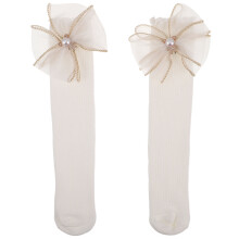 1 Pair Lolita Girls Mid Calf Socks with Lace Trim Japanese Style