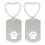 2Pièces - Cendres Animal Pattes Design Creux Argent 9