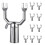 10pcs clothing laundry fork head replacement for clothes pole rail 8