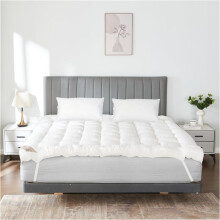 (Single) 10cm Deep Microfiber Mattress Luxury Hotel Box Stitched Mattress Topper with Elastic Corner Straps - Hypoallergenic & Breathable