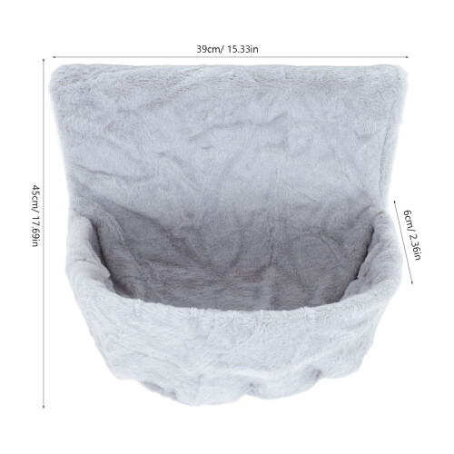 foldable cat window hammock bed with plush lining detachable grey 1