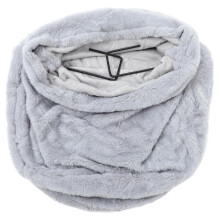 foldable cat window hammock bed with plush lining detachable grey