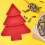Christmas Tree Serving Dish Red -Compartment Appetizer Tray 4