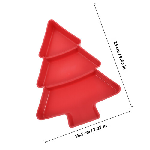 Christmas Tree Serving Dish Red -Compartment Appetizer Tray 1