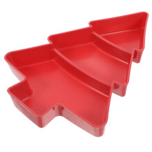 Christmas Tree Serving Dish Red -Compartment Appetizer Tray