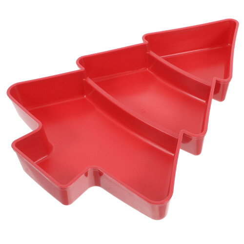 Christmas Tree Serving Dish Red -Compartment Appetizer Tray