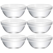 6 pcs glass bowls for fruit, ice cream, pudding, appetizers