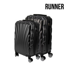 (Black Suitcase 2pcs Set) Cabin Suitcase 2Pcs Set Hardshell Luggage Travel