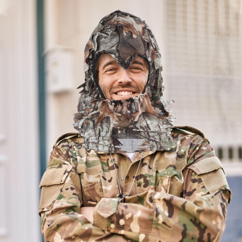 camouflage thin breathable 3d face mask for hunting free size 2